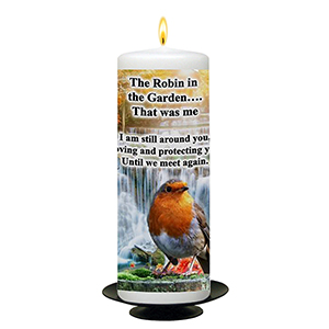 Personalised Remembrance Candle - Getting Tired River Over Rocks